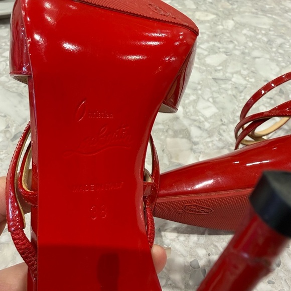 Christian  Louboutin Crossfiketa size 38 Red Patent - Picture 4 of 8
